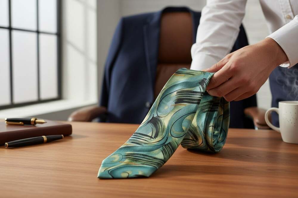 Jerry J Garcia 100% Silk Tie Duckworm Collection 46 green Necktie - Picture 2 of 8